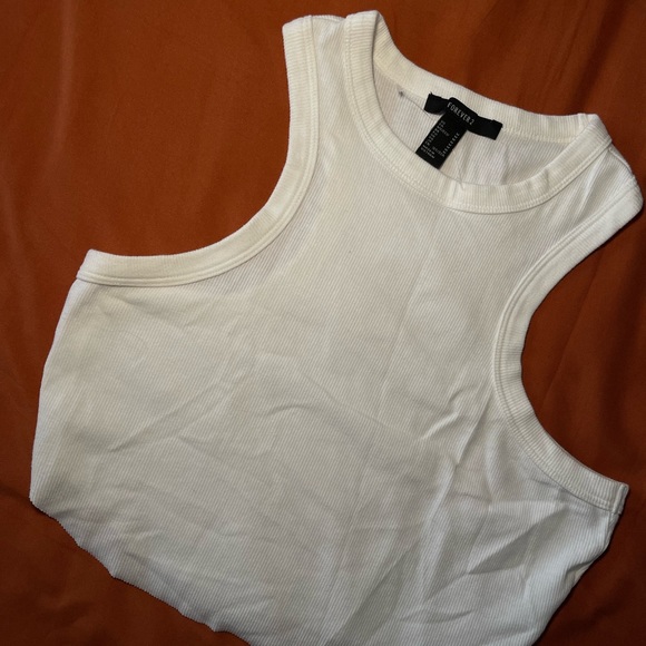 high neck ribbed racerback crop tank - Picture 2 of 4